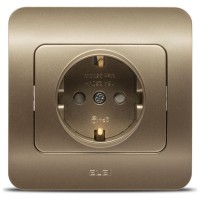 Priza Schuko 16A cu protectie copii, titan, gama Jazz - ambalaj