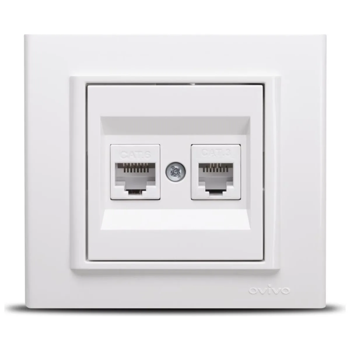 Priza date RJ45 Cat6 UTP cu telefon, alb, gama Mina - Ovivo