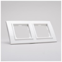 Rama 2 posturi alb Mina - Ovivo, ornament aparataj modular - detaliu