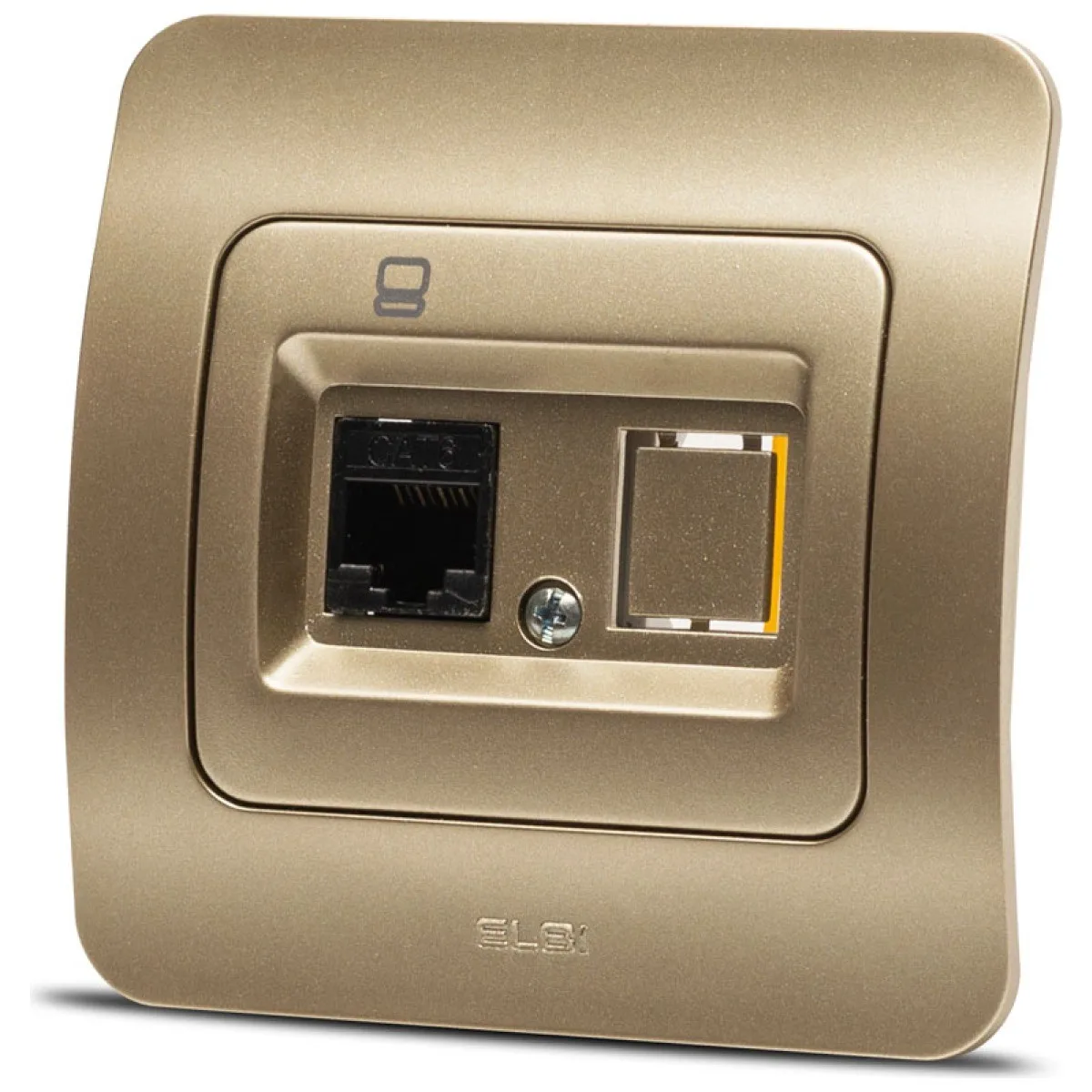 Priza date 1xRJ45 Cat6e UTP titan, gama Jazz - Elbi