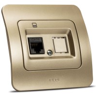Priza date 1xRJ45 Cat6e UTP titan, gama Jazz - Elbi - detaliu