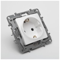 Priza Schuko 16A alb Salbei Legrand, cu contact de protectie