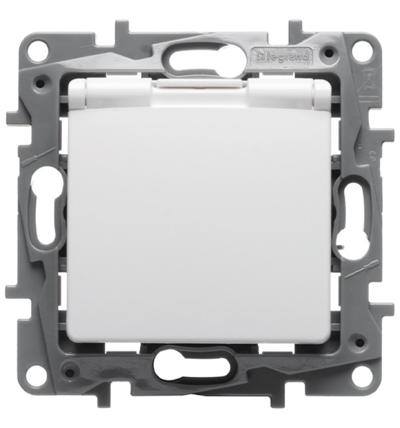 Priza Schuko cu capac 16A alba Salbei - Legrand