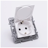 Priza Schuko cu capac 16A alba Salbei - Legrand - imagine 6