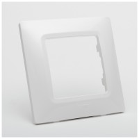 Rama 1 post alb Salbei Legrand, ornament modular - vedere laterala