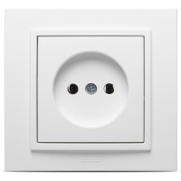 Priza fara contact de protectie 16A alb mat, gama Zena