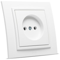 Priza fara contact de protectie 16A alb mat, gama Zena - detaliu