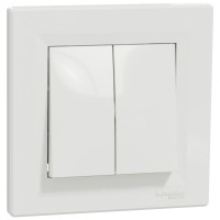 Intrerupator dublu cap scara 10A alb Asfora Schneider - imagine 8