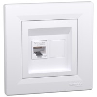 Priza date RJ45 Cat6 UTP, alb, gama Asfora - Schneider - ambalaj