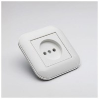 Priza simpla fara contact de protectie 16A alba Loft Ovivo
