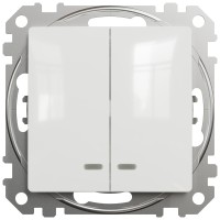 Intrerupator dublu 10A cu LED alb Sedna Design Schneider