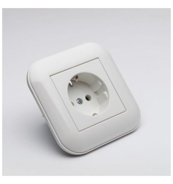 Priza Schuko 16A alb, gama Loft - Ovivo
