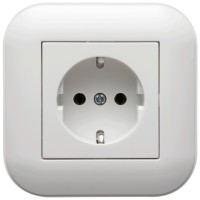 Priza Schuko 16A alb, gama Loft - Ovivo - vedere laterala