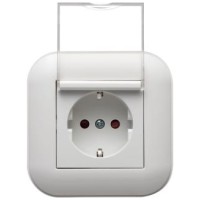 Priza Schuko 16A cu capac si protectie copii alb Loft - Ovivo