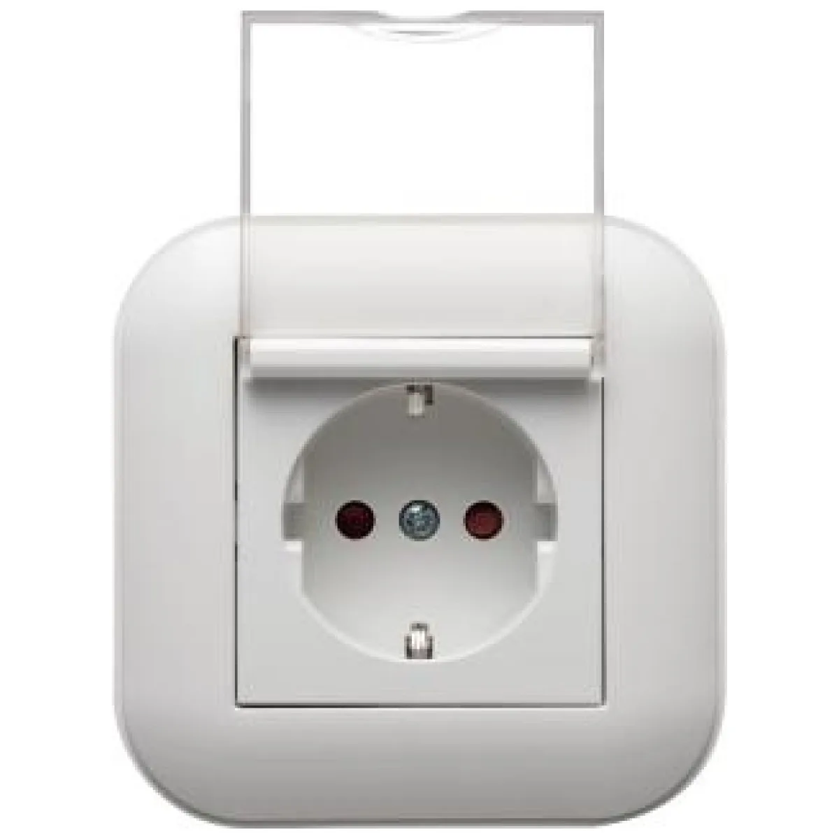 Priza Schuko 16A cu capac si protectie copii alb Loft - Ovivo