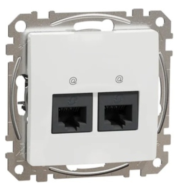 Priza date dubla 2x RJ45 Cat6 UTP alb Sedna Design Schneider