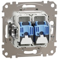 Priza date dubla 2x RJ45 Cat6 UTP alb Sedna Design Schneider - vedere laterala