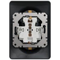 Priza dubla Schuko 16A antracit Sedna Design - Schneider - vedere laterala