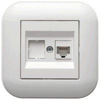 Priza date RJ45 Cat6 UTP, 1 port, alb, gama Loft - Ovivo - vedere laterala
