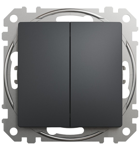 Intrerupator dublu cap scara 10A antracit Sedna Design Schneider