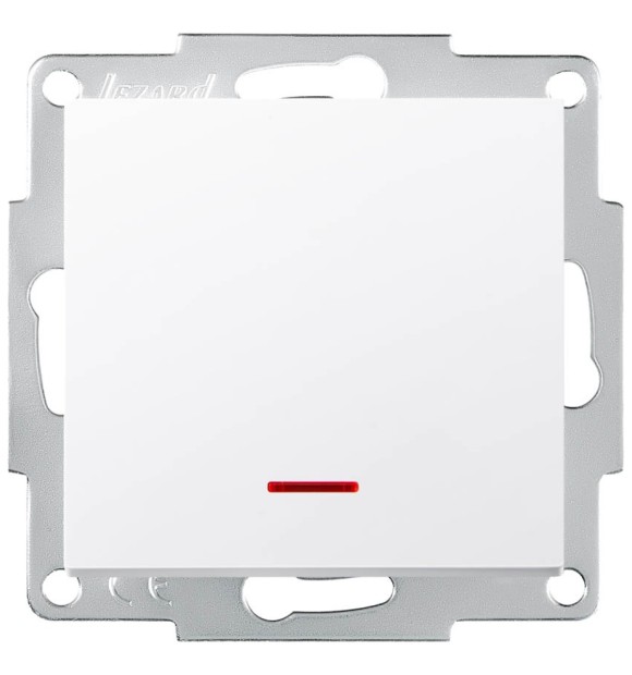 Intrerupator simplu 10A cu indicator LED alb, gama Vesna