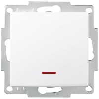 Intrerupator simplu 10A cu indicator LED alb, gama Vesna