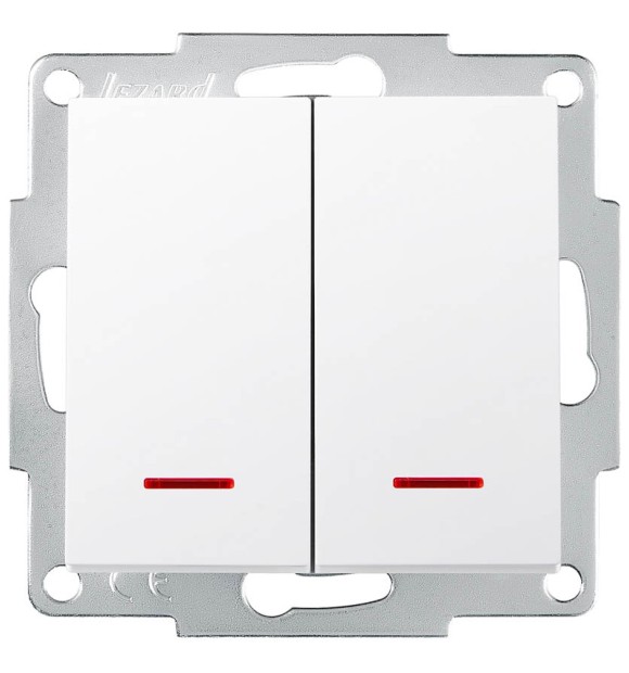 Comutator 10A alb cu indicator LED, gama Vesna - Lezard