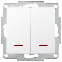Comutator 10A alb cu indicator LED, gama Vesna - Lezard