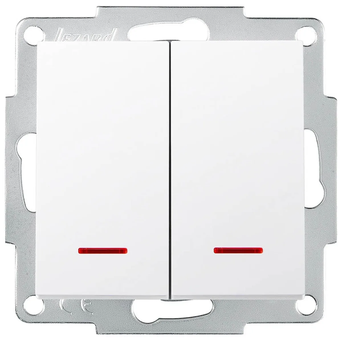 Comutator 10A alb cu indicator LED, gama Vesna - Lezard