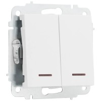 Comutator 10A alb cu indicator LED, gama Vesna - Lezard - ambalaj