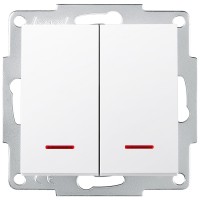 Comutator 10A alb cu indicator LED, gama Vesna - Lezard - imagine 5