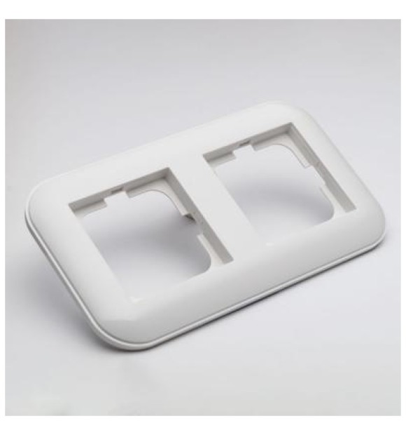Rama 2 posturi alb Loft Ovivo, ornament dublu modular