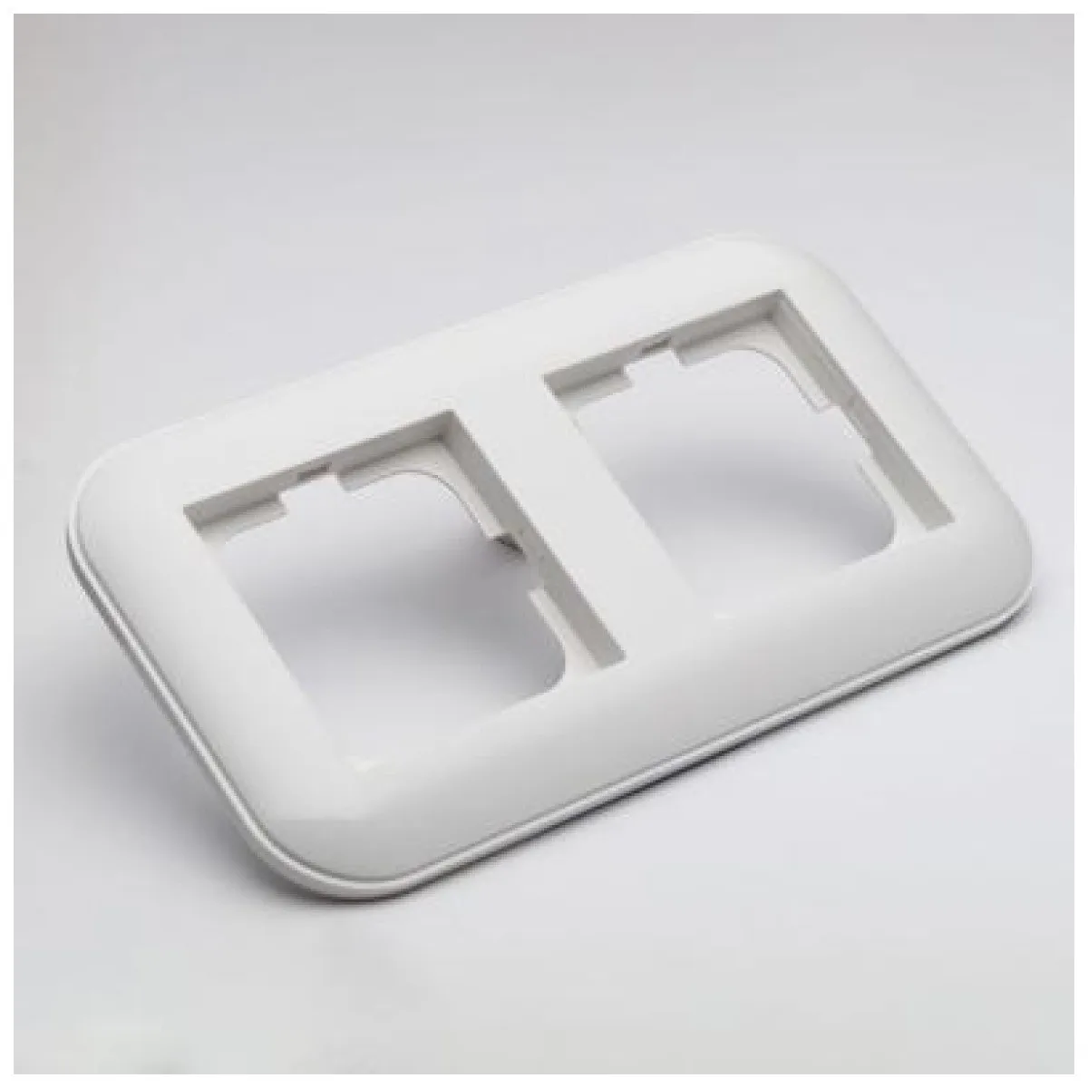Rama 2 posturi alb Loft Ovivo, ornament dublu modular