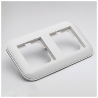Rama 2 posturi alb Loft Ovivo, ornament dublu modular - detaliu