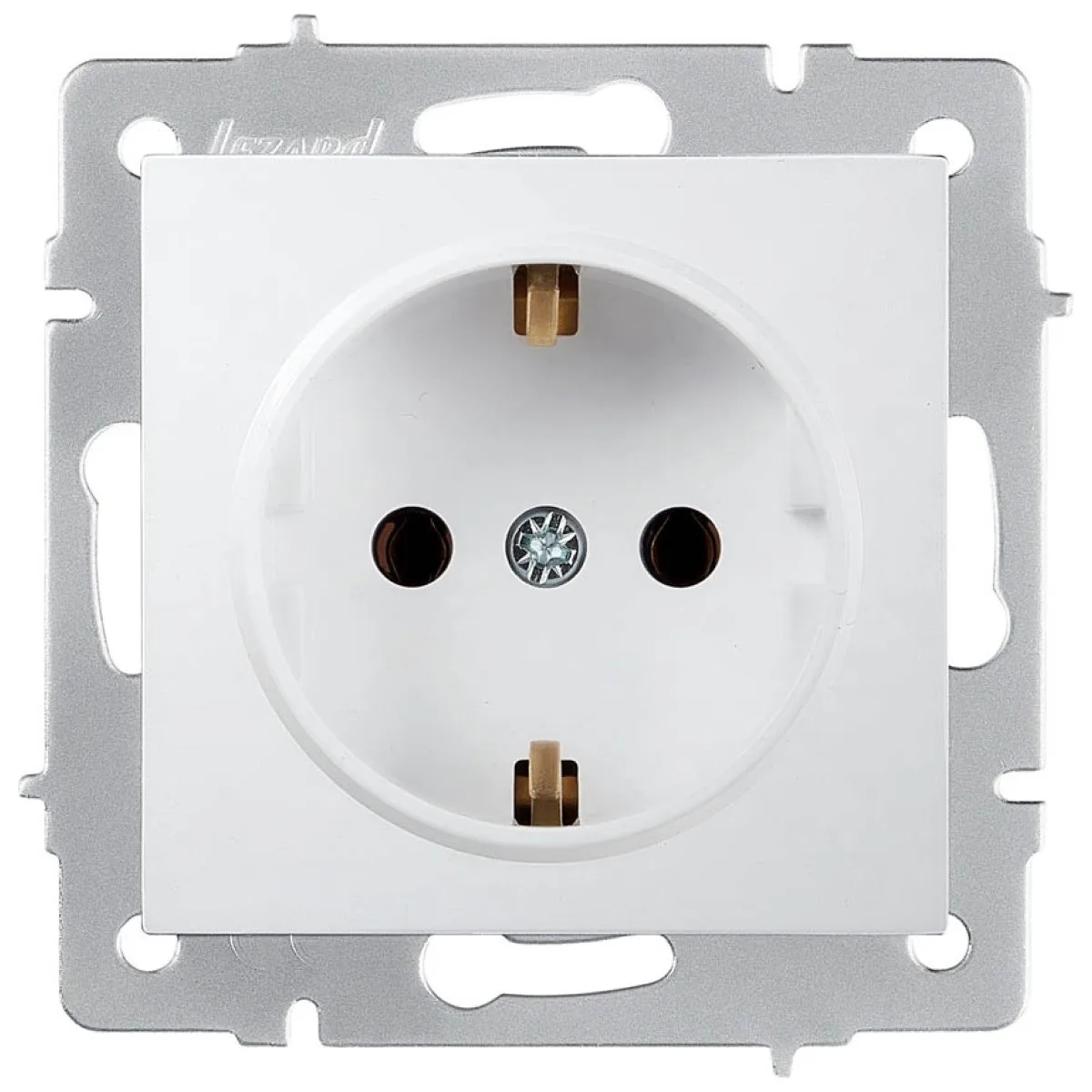 Priza Schuko 16A alb cu contact de protectie - gama Vesna Lezard