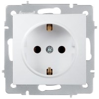 Priza Schuko 16A alb cu contact de protectie - gama Vesna Lezard - imagine 5