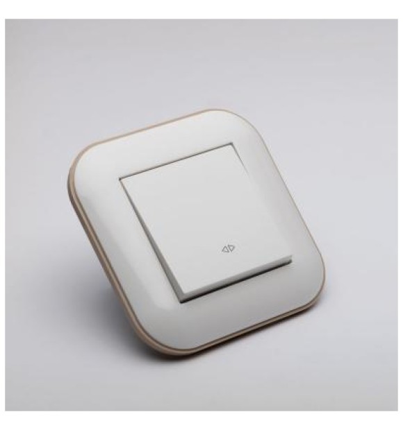 Intrerupator cap cruce 10A alb/Kraft, gama Loft - Ovivo