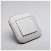 Intrerupator cap cruce 10A alb/Kraft, gama Loft - Ovivo