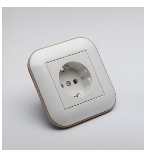 Priza Schuko 16A alb/Kraft, gama Loft - Ovivo