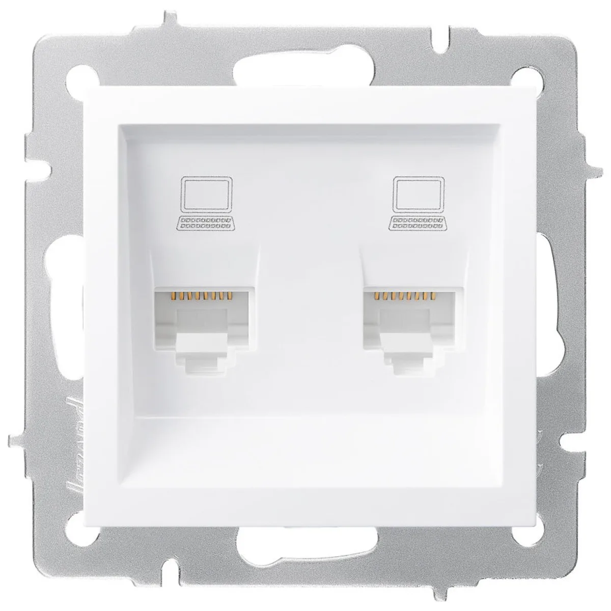 Priza date dubla 2xRJ45 Cat6e alb Vesna - Lezard