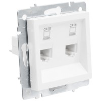 Priza date dubla 2xRJ45 Cat6e alb Vesna - Lezard - ambalaj
