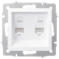 Priza date dubla 2xRJ45 Cat6e alb Vesna - Lezard - imagine 5