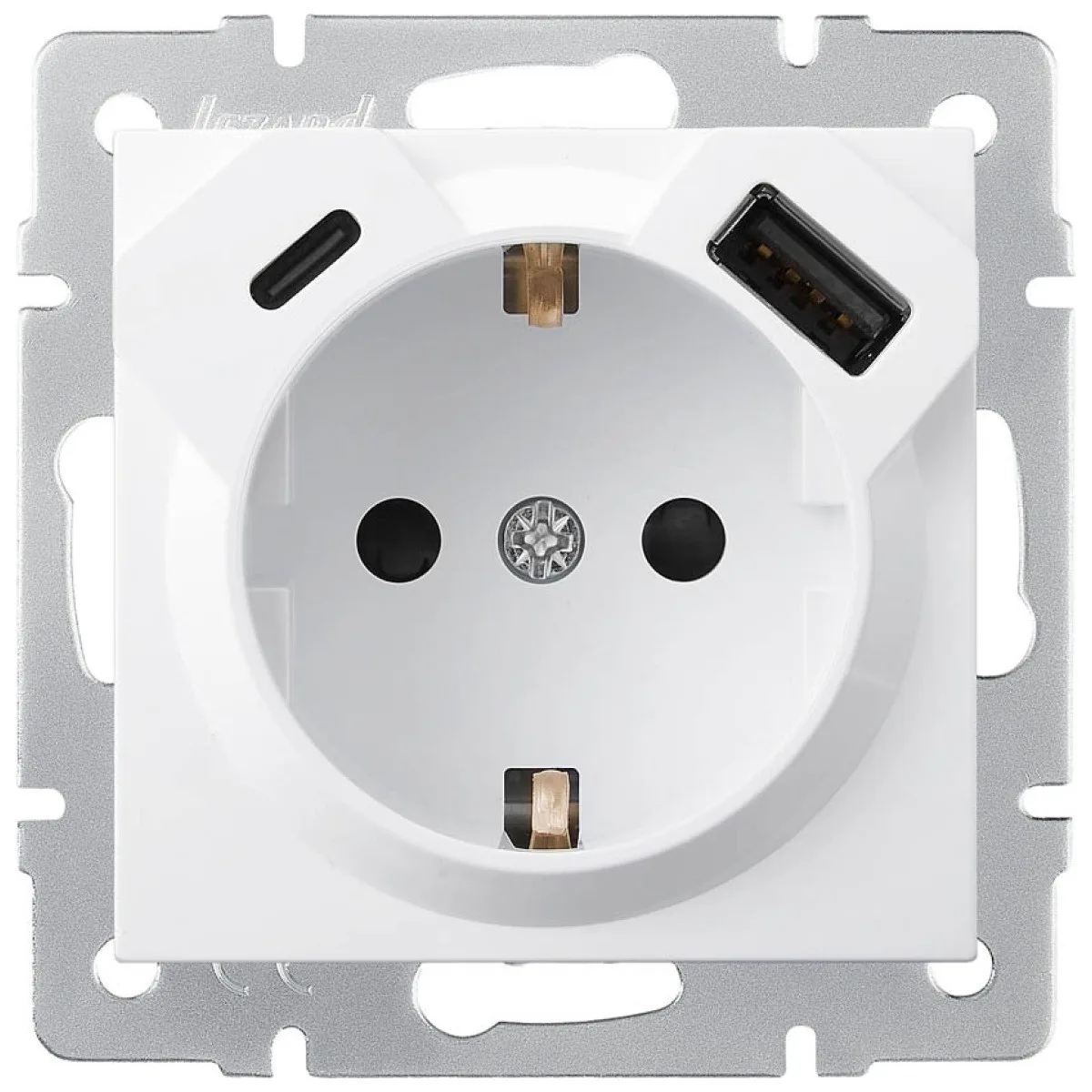 Priza USB Type-C alb Vesna Lezard, montaj ingropat IP20