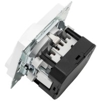 Priza USB Type-C alb Vesna Lezard, montaj ingropat IP20 - vedere laterala