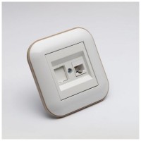 Priza date RJ45 Cat6 UTP, 1 port, alb/Kraft, gama Loft - Ovivo