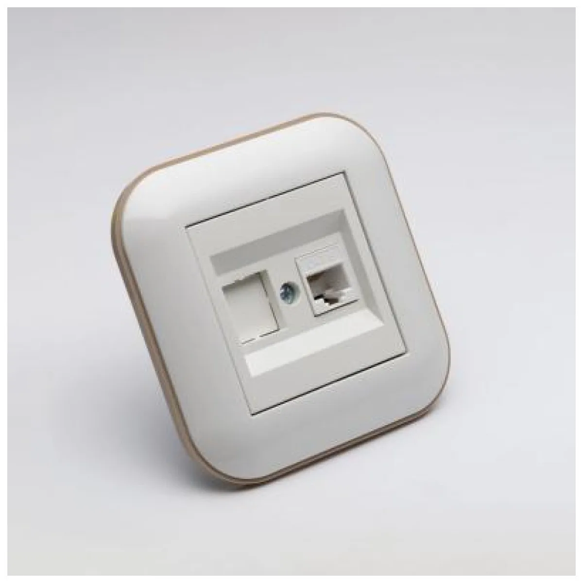 Priza date RJ45 Cat6 UTP, 1 port, alb/Kraft, gama Loft - Ovivo