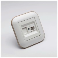 Priza date RJ45 Cat6 UTP, 1 port, alb/Kraft, gama Loft - Ovivo - detaliu