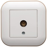 Priza TV intermediara alb/Kraft, gama Loft - Ovivo - vedere laterala