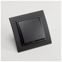 Intrerupator simplu 10A negru mat Zena - aparataj Elbi - vedere laterala