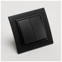 Comutator 10A negru mat, gama Zena - Elbi - vedere laterala